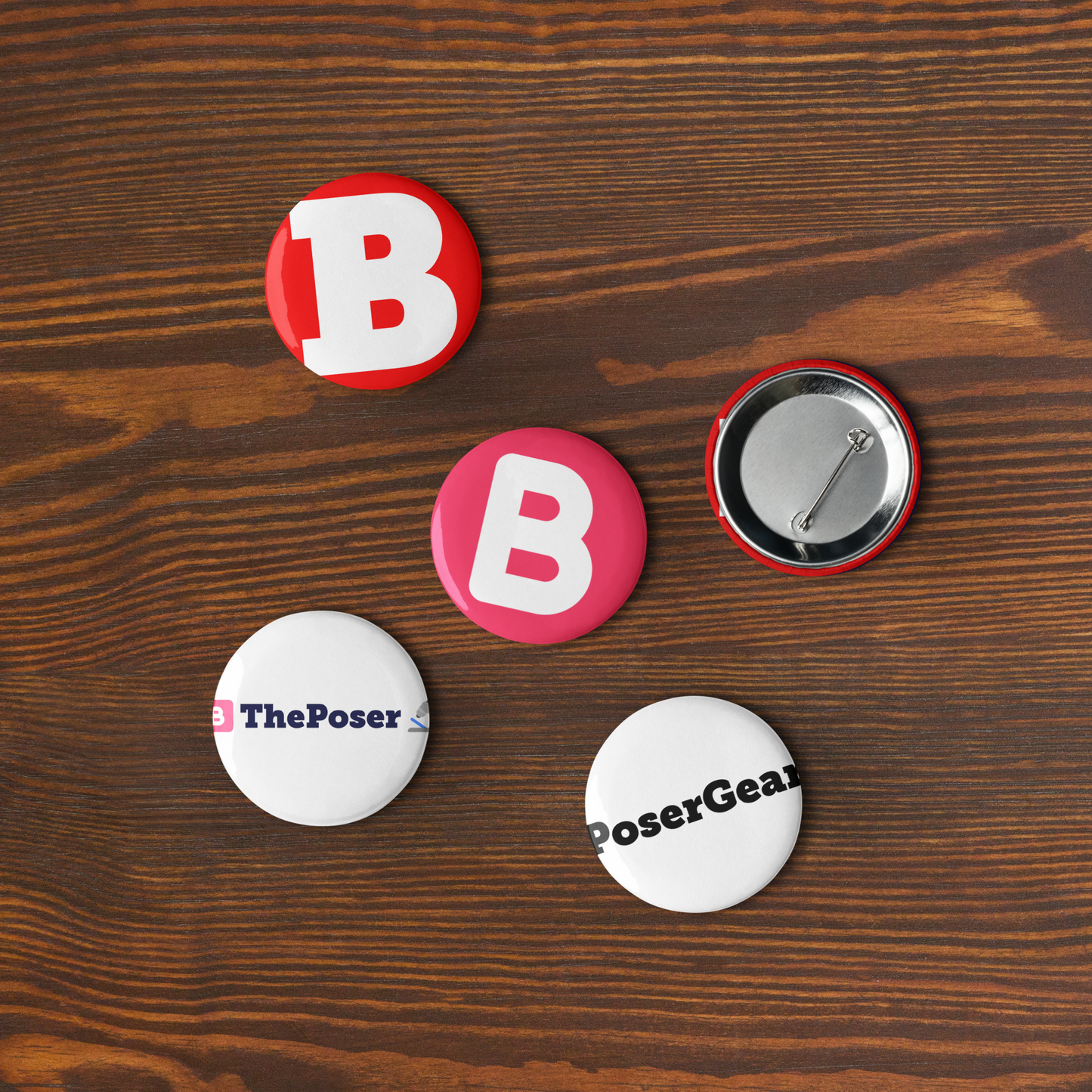 Set of pin buttons